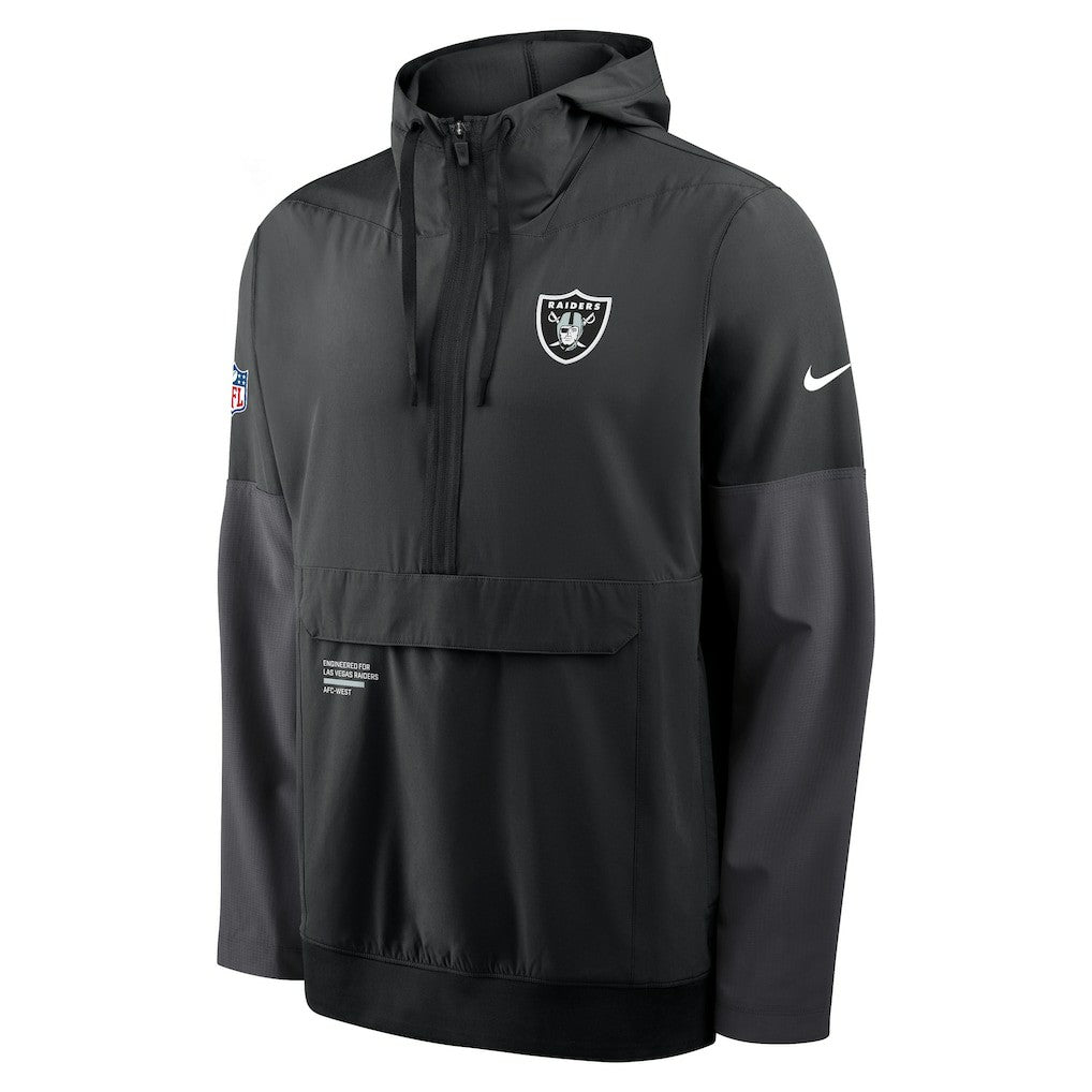 Las Vegas Raiders Sideline Anorak Half-Zip Hoodie Jacket Black