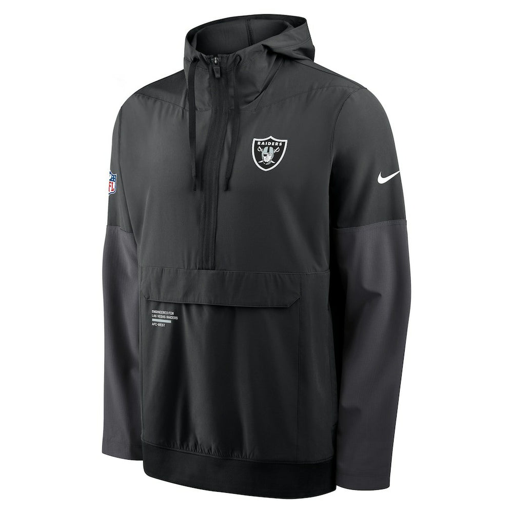 Las Vegas Raiders Sideline Anorak Half-Zip Hoodie Jacket Black