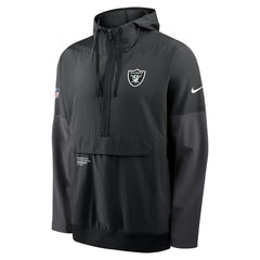 Las Vegas Raiders Sideline Anorak Half-Zip Hoodie Jacket Black