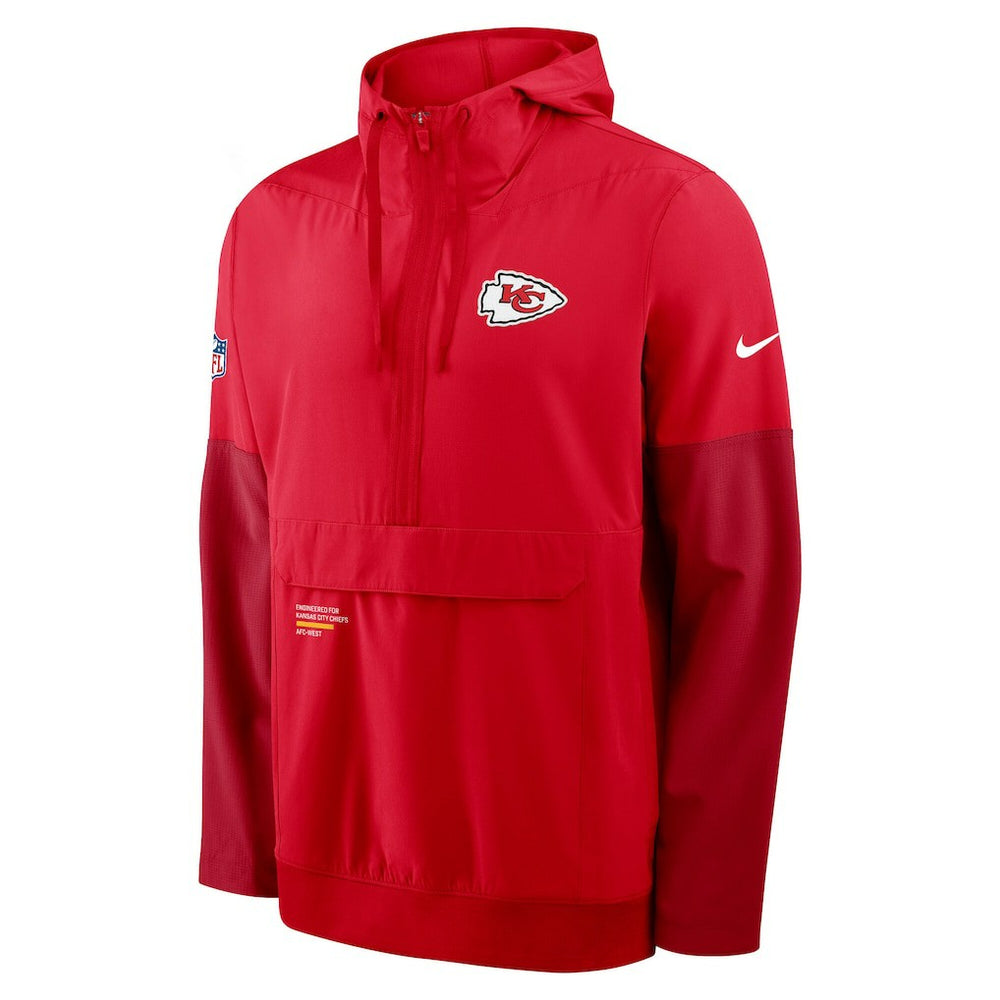 Kansas City Chiefs Sideline Anorak Half-Zip Hoodie Jacket Red