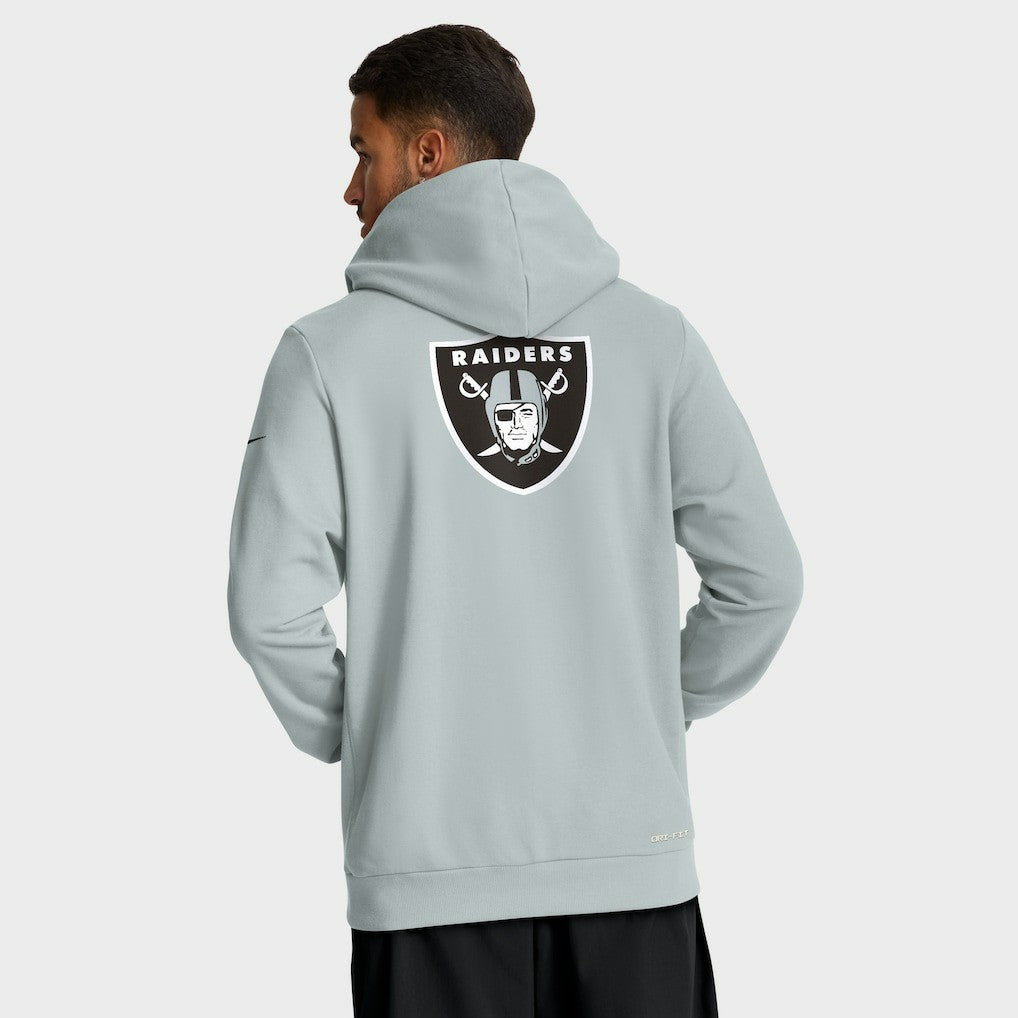 Las Vegas Raiders Sideline Standard Issue Utility Player Dri-FIT Full-Zip Hoodie Silver