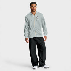 Las Vegas Raiders Sideline Standard Issue Utility Player Dri-FIT Full-Zip Hoodie Silver