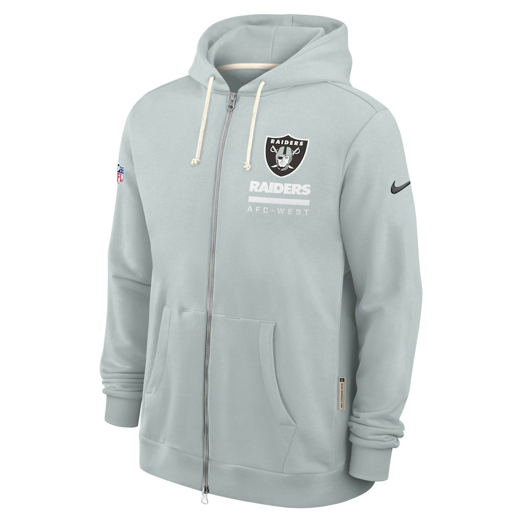 Las Vegas Raiders Sideline Standard Issue Utility Player Dri-FIT Full-Zip Hoodie Silver