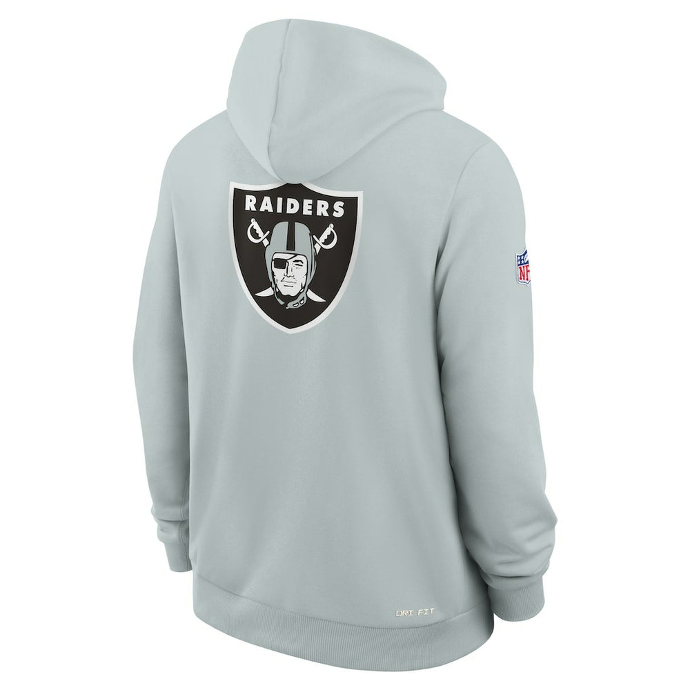 Las Vegas Raiders Sideline Standard Issue Utility Player Dri-FIT Full-Zip Hoodie Silver