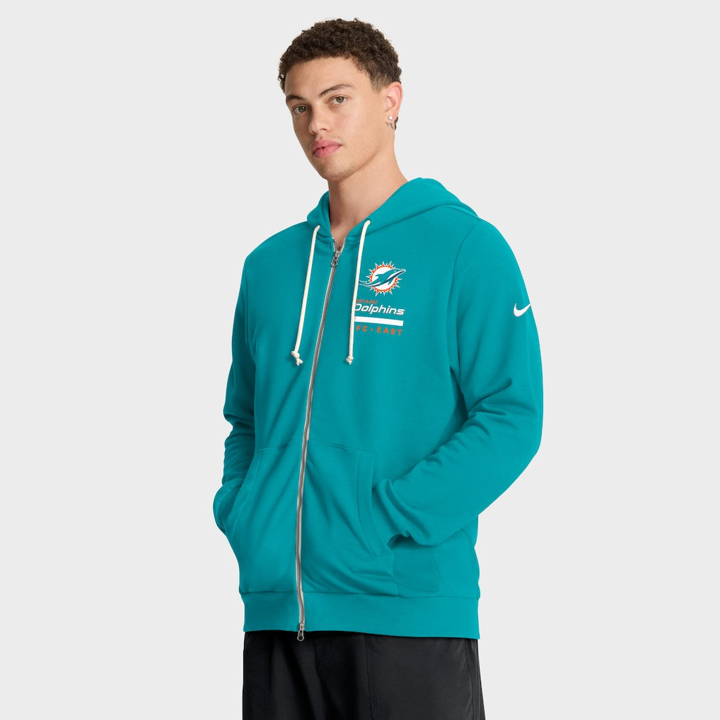 Miami Dolphins Sideline Standard Issue Utility Player Dri-FIT Full-Zip Hoodie Aqua