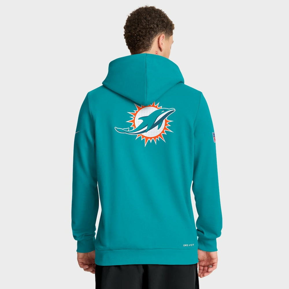 Miami Dolphins Sideline Standard Issue Utility Player Dri-FIT Full-Zip Hoodie Aqua