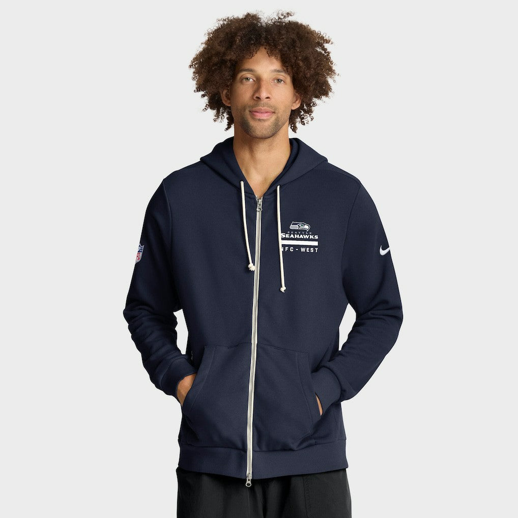 Seattle Seahawks Sideline Standard Issue Utility Player Dri-FIT Full-Zip Hoodie College Navy