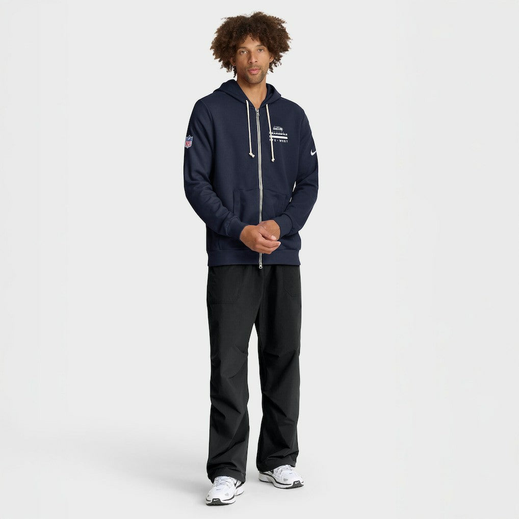 Seattle Seahawks Sideline Standard Issue Utility Player Dri-FIT Full-Zip Hoodie College Navy