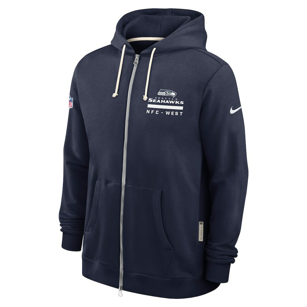 Seattle Seahawks Sideline Standard Issue Utility Player Dri-FIT Full-Zip Hoodie College Navy