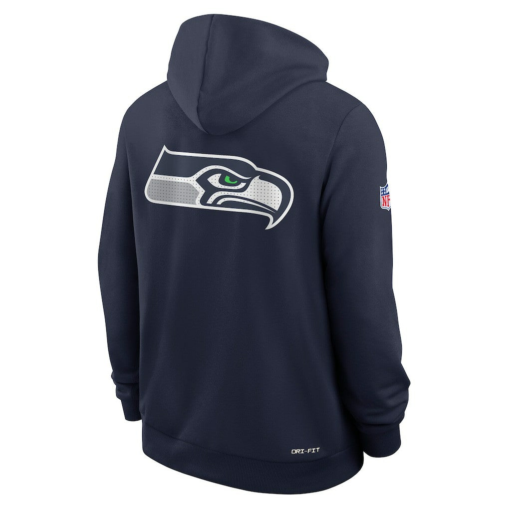 Seattle Seahawks Sideline Standard Issue Utility Player Dri-FIT Full-Zip Hoodie College Navy