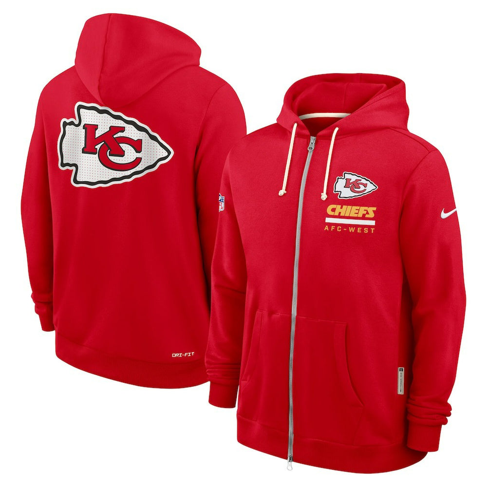 Kansas City Chiefs Sideline Standard Issue Utility Player Dri-FIT Full-Zip Hoodie Red