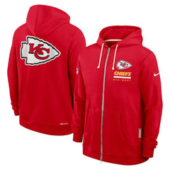 Kansas City Chiefs Sideline Standard Issue Utility Player Dri-FIT Full-Zip Hoodie Red