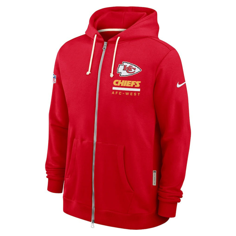 Kansas City Chiefs Sideline Standard Issue Utility Player Dri-FIT Full-Zip Hoodie Red