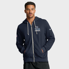 Tennessee Titans Sideline Standard Issue Utility Player Dri-FIT Full-Zip Hoodie Navy