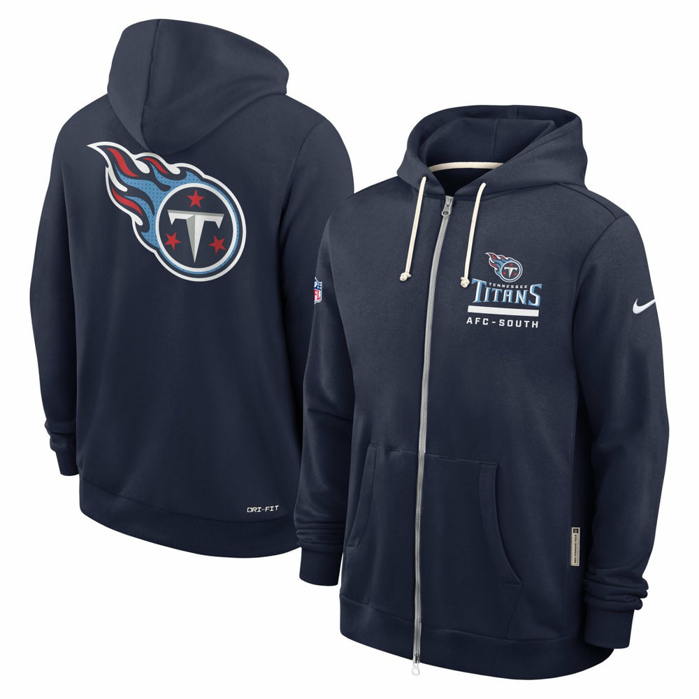 Tennessee Titans Sideline Standard Issue Utility Player Dri-FIT Full-Zip Hoodie Navy
