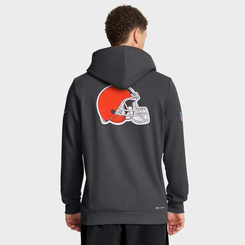 Cleveland Browns Sideline Standard Issue Utility Player Dri-FIT Full-Zip Hoodie Anthracite