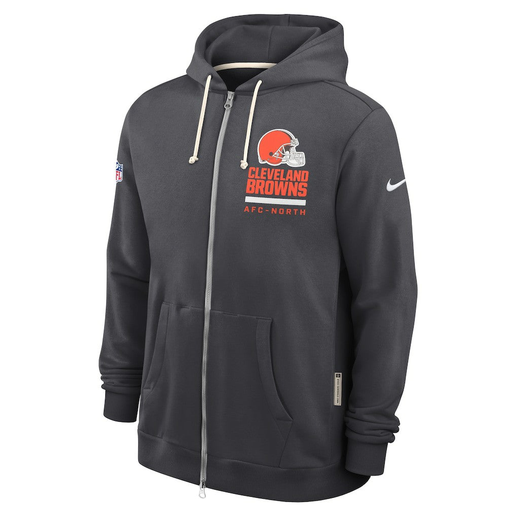 Cleveland Browns Sideline Standard Issue Utility Player Dri-FIT Full-Zip Hoodie Anthracite