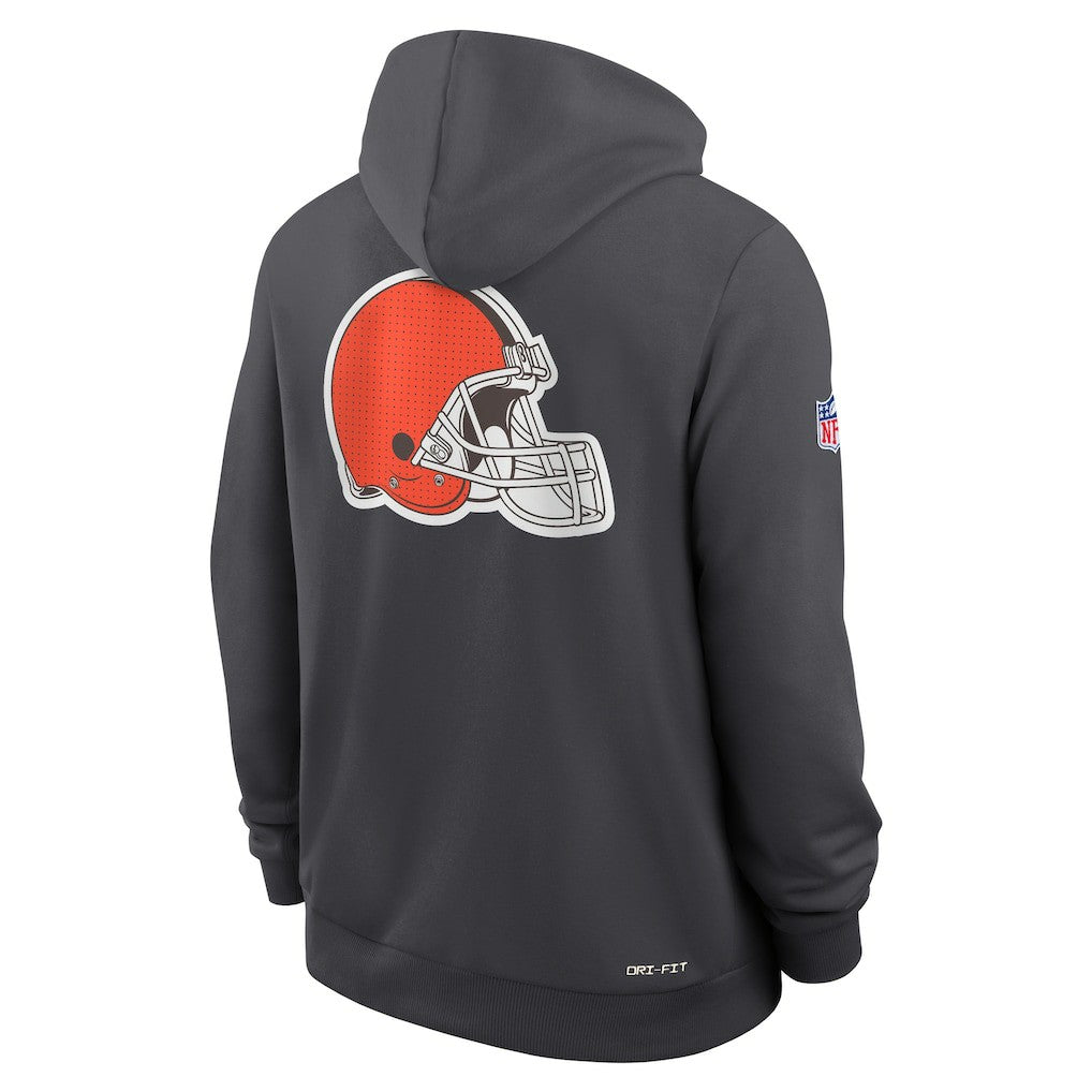 Cleveland Browns Sideline Standard Issue Utility Player Dri-FIT Full-Zip Hoodie Anthracite