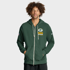 Green Bay Packers Sideline Standard Issue Utility Player Dri-FIT Full-Zip Hoodie Green