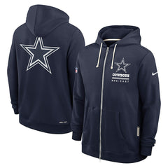 Dallas Cowboys Sideline Standard Issue Utility Player Dri-FIT Full-Zip Hoodie Navy