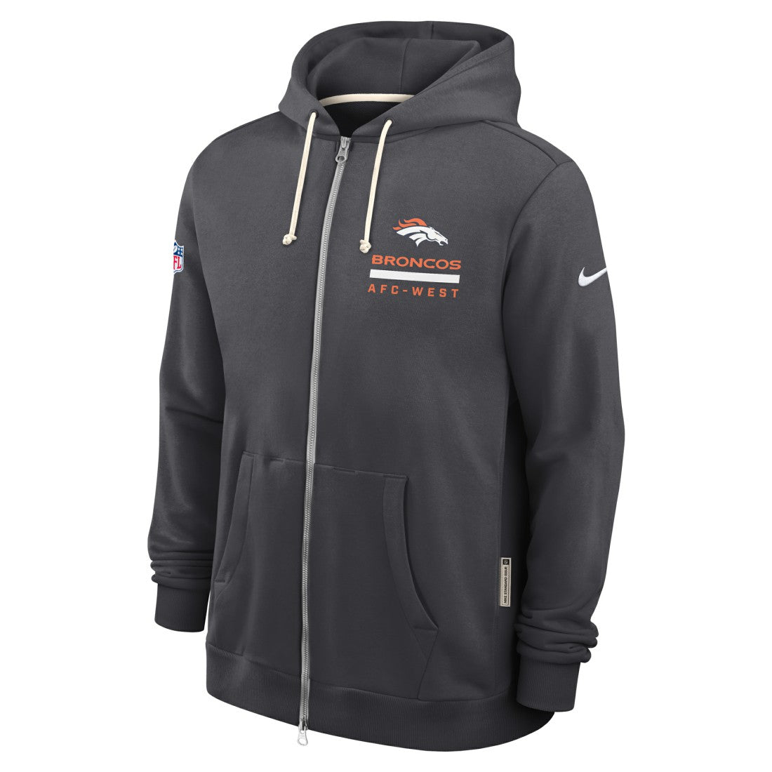 Denver Broncos Sideline Standard Issue Utility Player Dri-FIT Full-Zip Hoodie Anthracite