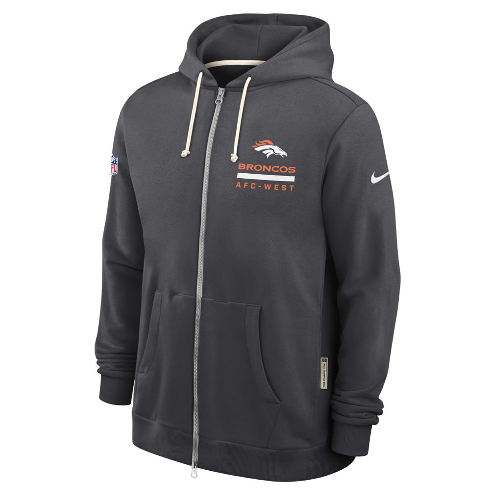Denver Broncos Sideline Standard Issue Utility Player Dri-FIT Full-Zip Hoodie Anthracite
