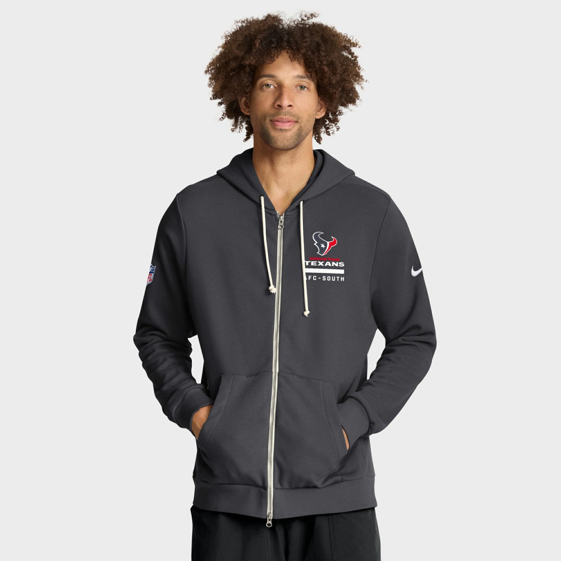 Houston Texans Sideline Standard Issue Utility Player Dri-FIT Full-Zip Hoodie Anthracite