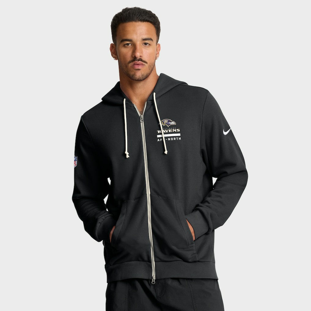 Baltimore Ravens Sideline Standard Issue Utility Player Dri-FIT Full-Zip Hoodie Black