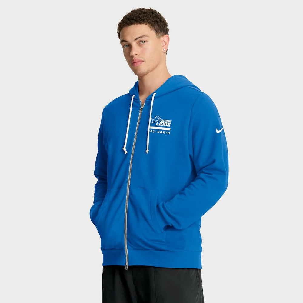 Detroit Lions Sideline Standard Issue Utility Player Dri-FIT Full-Zip Hoodie Blue