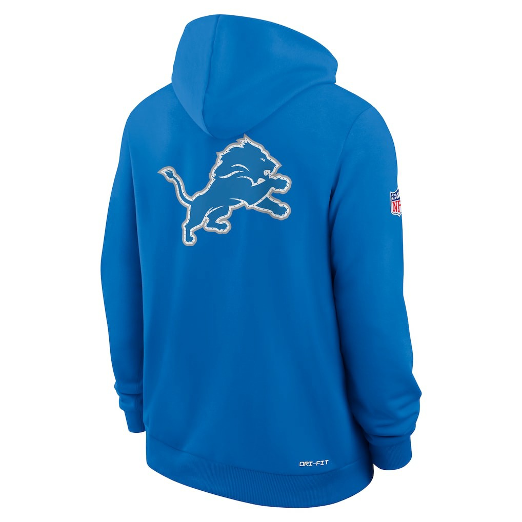 Detroit Lions Sideline Standard Issue Utility Player Dri-FIT Full-Zip Hoodie Blue
