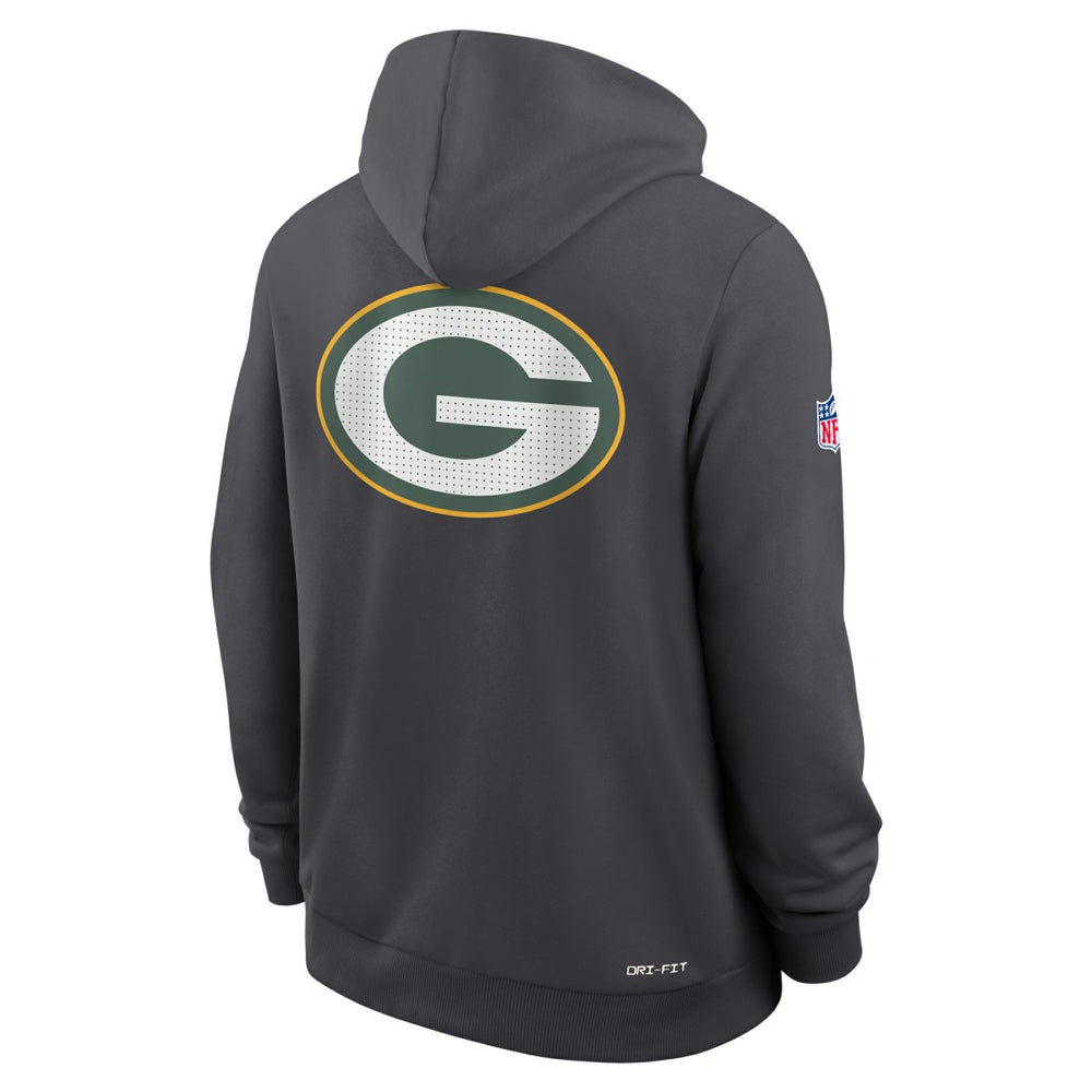 Green Bay Packers Sideline Standard Issue Utility Player Dri-FIT Full-Zip Hoodie Anthracite