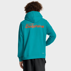 Miami Dolphins Sideline Standard Issue Initial Home Dri-FIT Hoodie Aqua