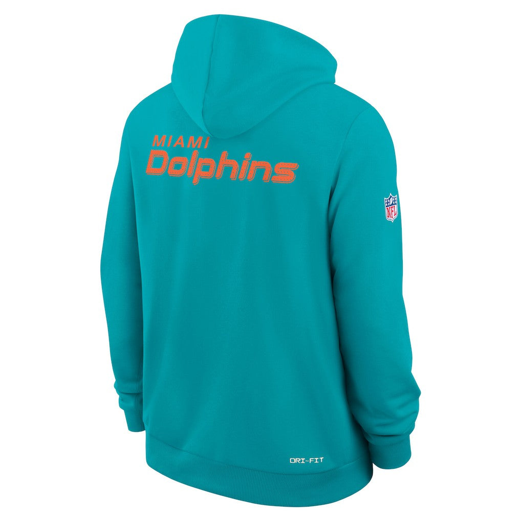 Miami Dolphins Sideline Standard Issue Initial Home Dri-FIT Hoodie Aqua