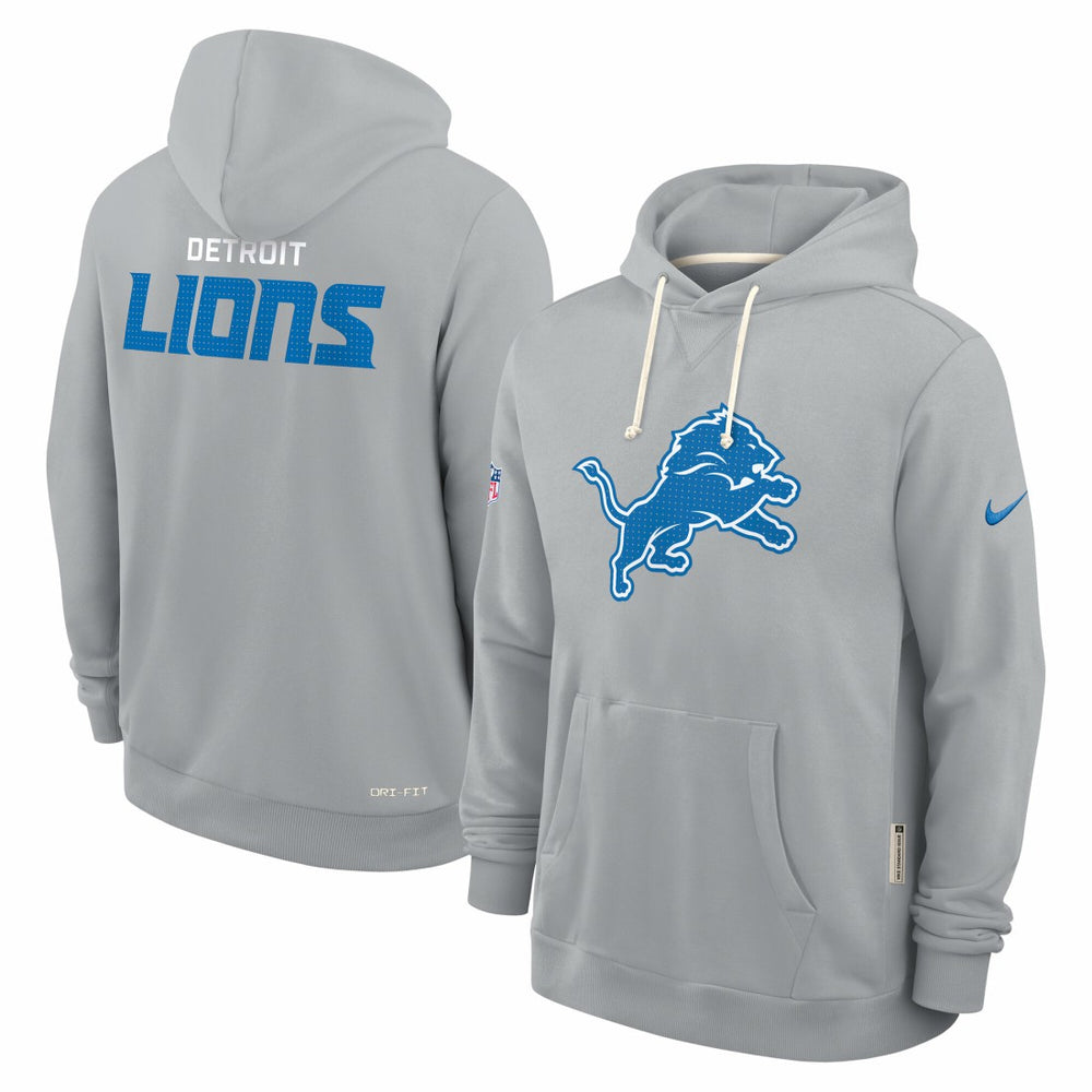 Detroit Lions Sideline Standard Issue Initial Home Dri-FIT Hoodie Gray