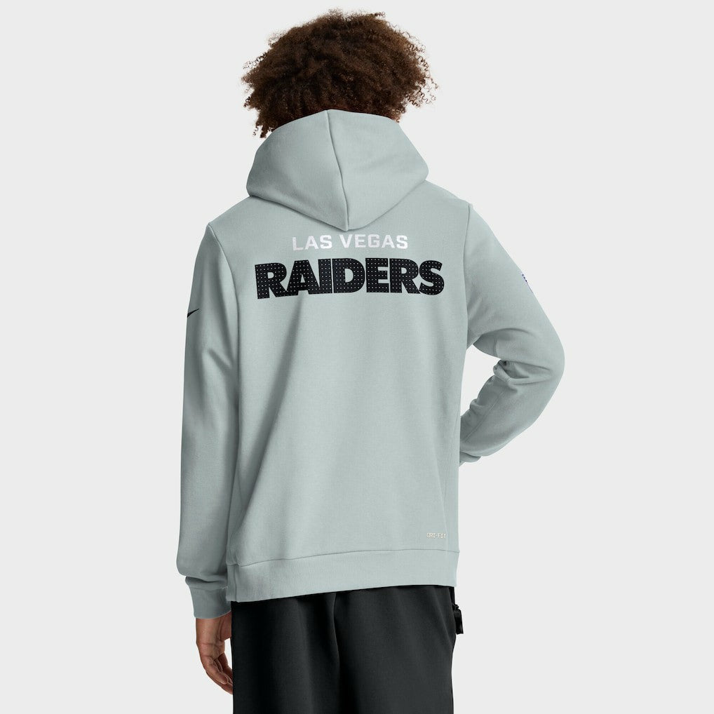 Las Vegas Raiders Sideline Standard Issue Initial Home Dri-FIT Hoodie Silver
