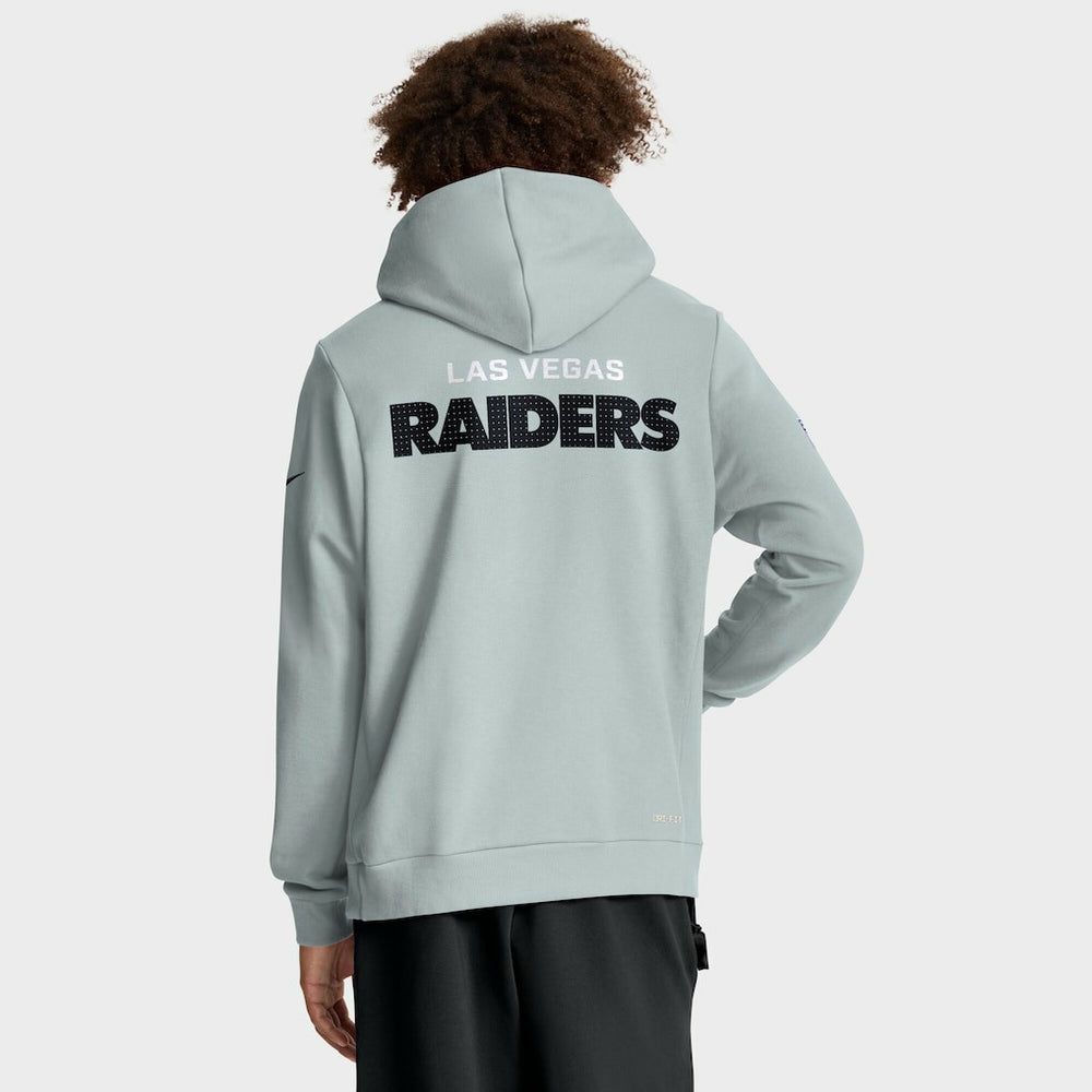 Las Vegas Raiders Sideline Standard Issue Initial Home Dri-FIT Hoodie Silver