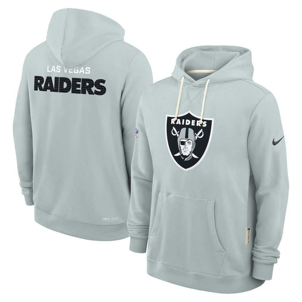 Las Vegas Raiders Sideline Standard Issue Initial Home Dri-FIT Hoodie Silver