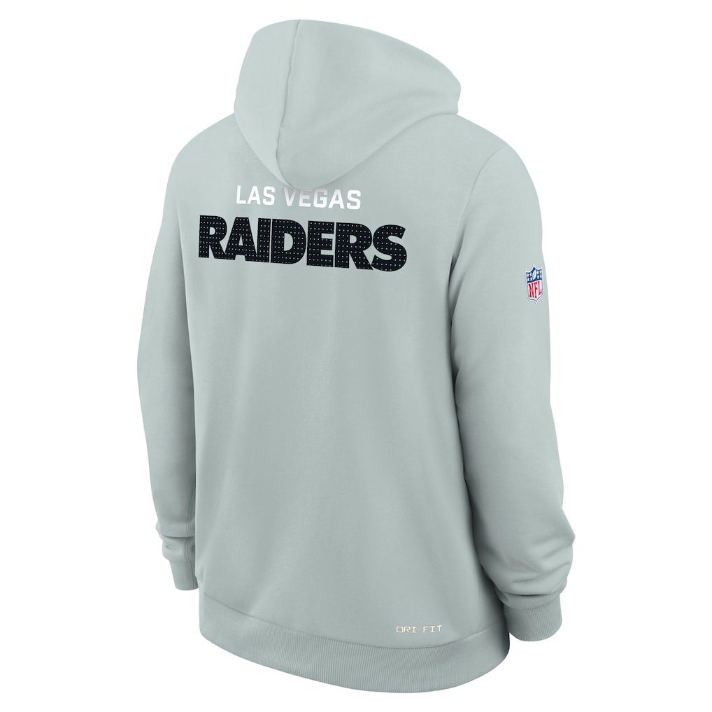 Las Vegas Raiders Sideline Standard Issue Initial Home Dri-FIT Hoodie Silver