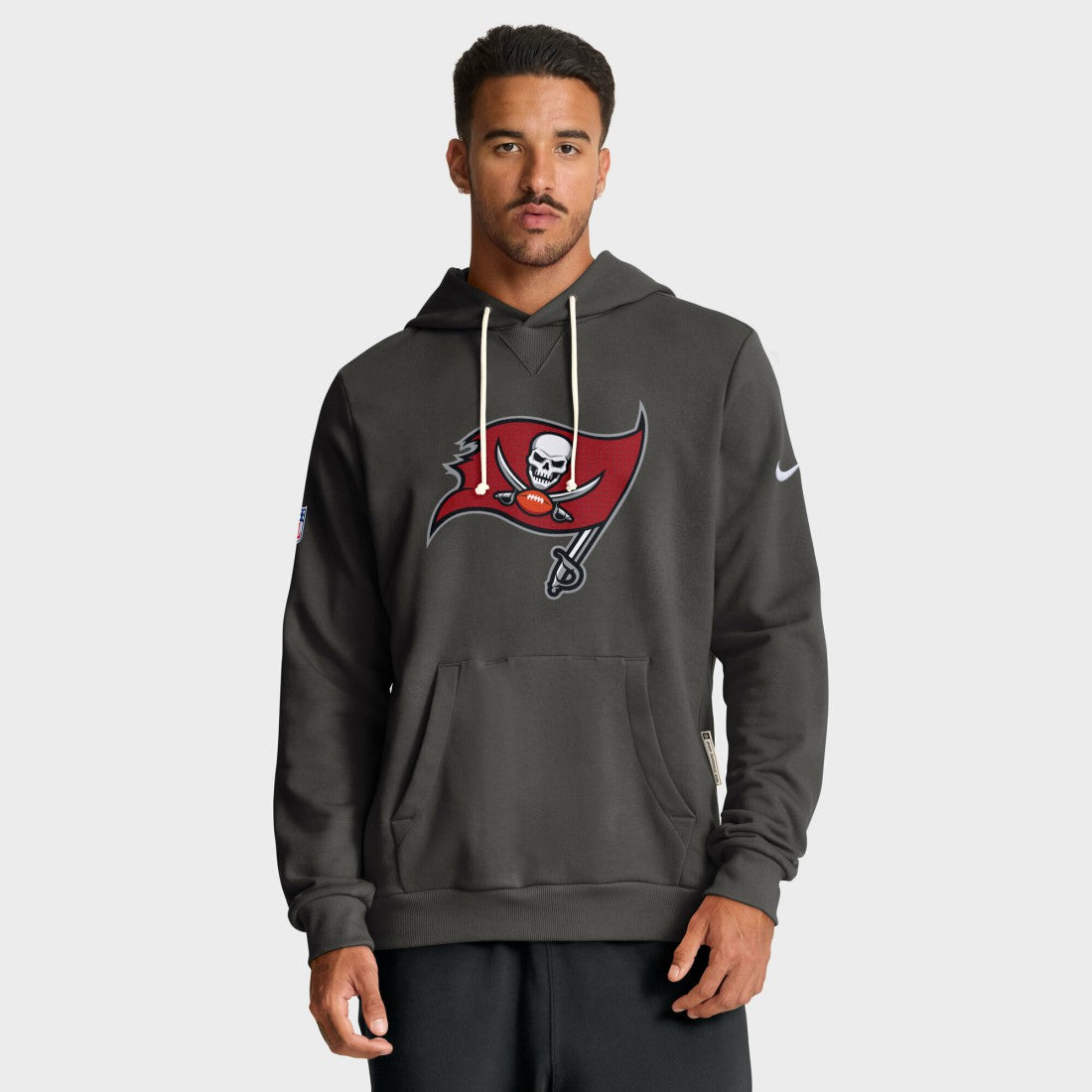 Tampa Bay Buccaneers Sideline Standard Issue Initial Home Dri-FIT Hoodie Pewter