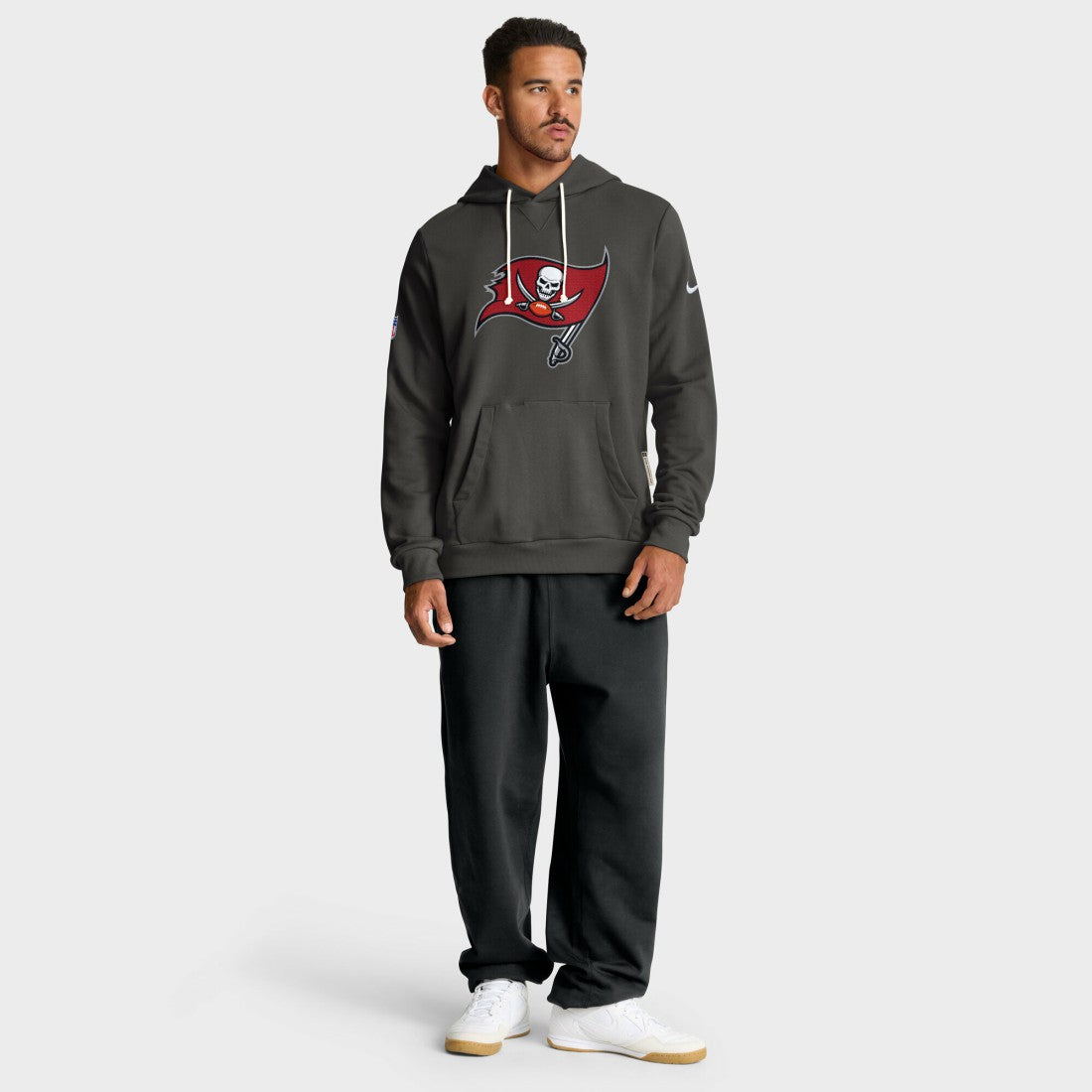 Tampa Bay Buccaneers Sideline Standard Issue Initial Home Dri-FIT Hoodie Pewter