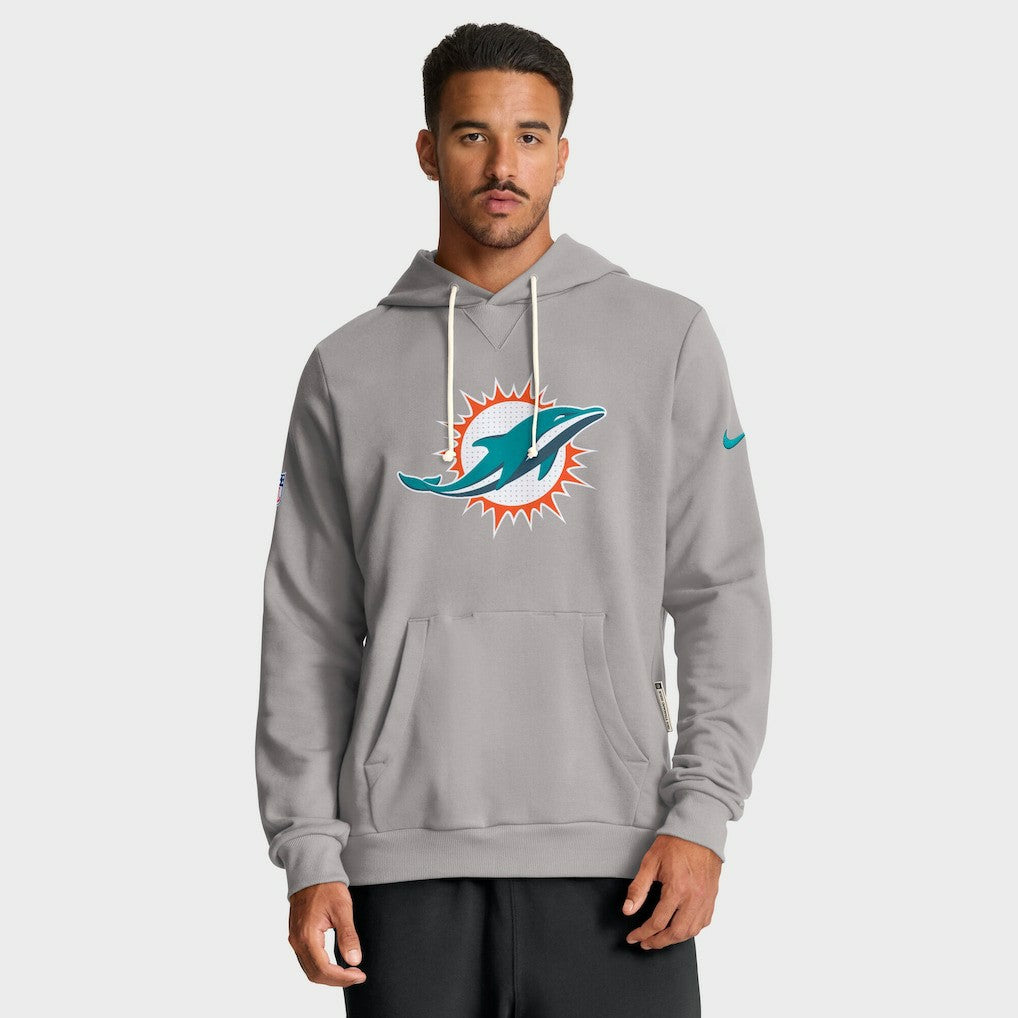 Miami Dolphins Sideline Standard Issue Initial Home Dri-FIT Hoodie Charcoal