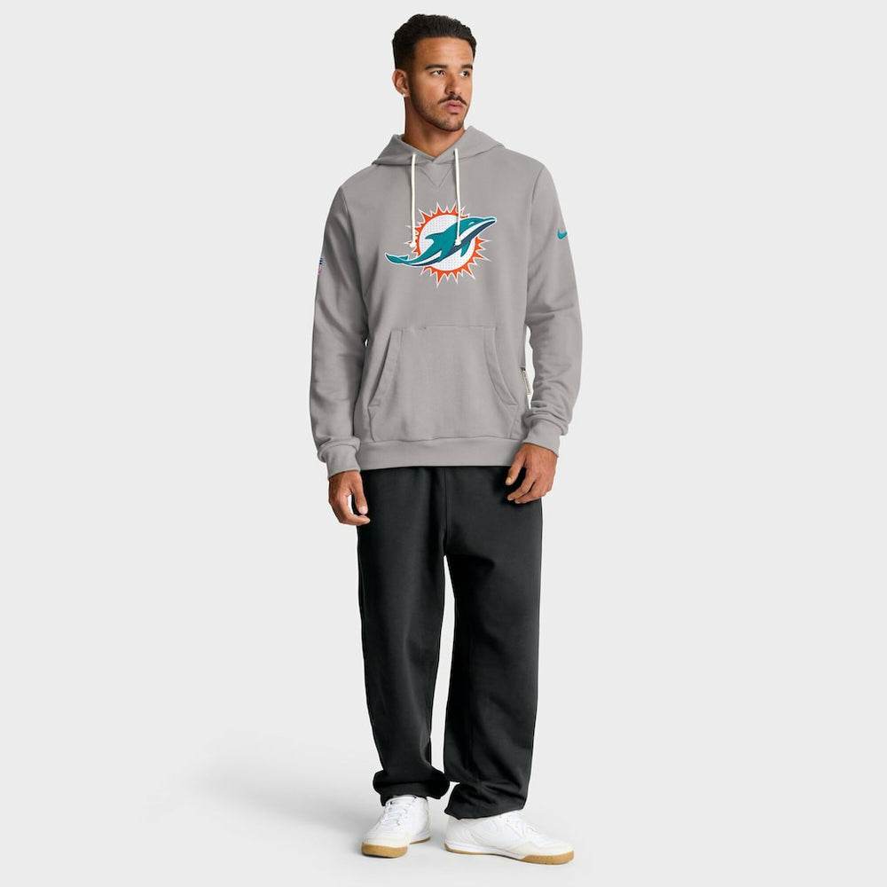 Miami Dolphins Sideline Standard Issue Initial Home Dri-FIT Hoodie Charcoal