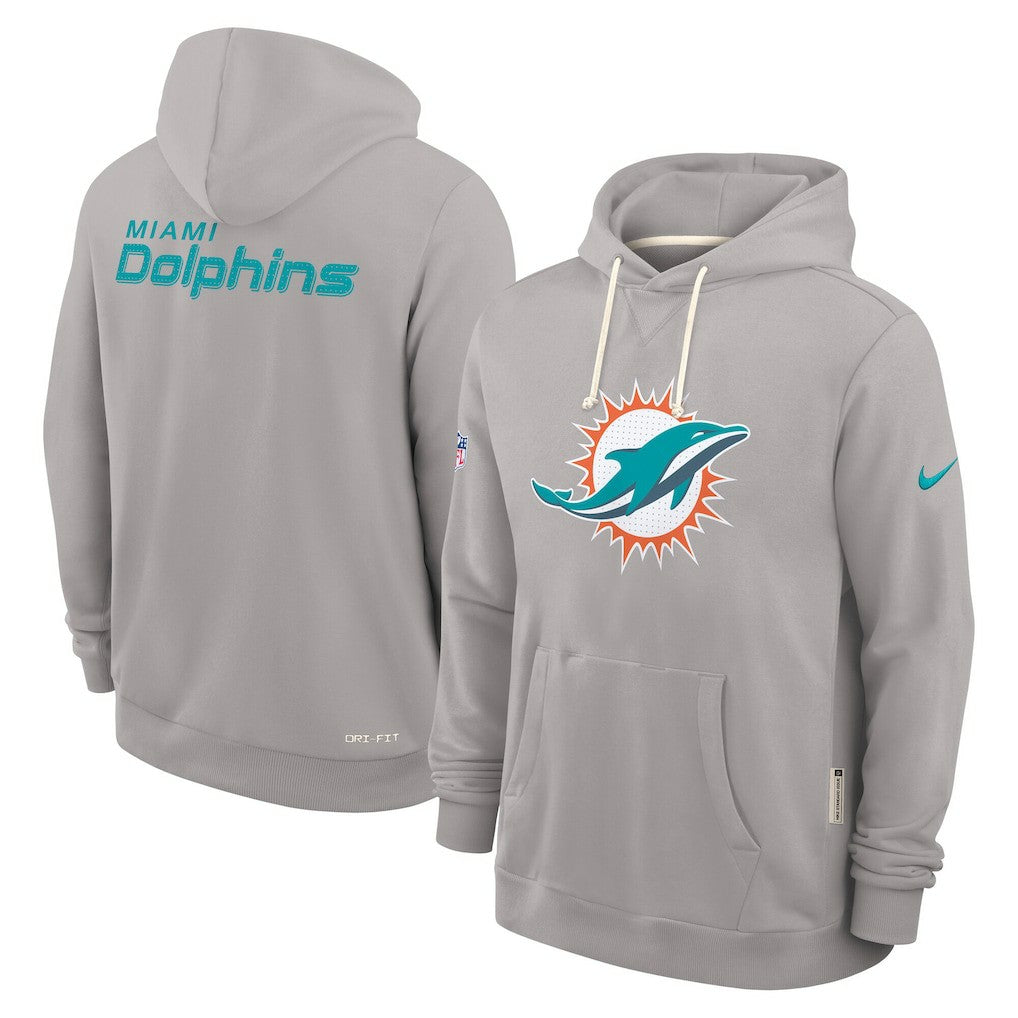 Miami Dolphins Sideline Standard Issue Initial Home Dri-FIT Hoodie Charcoal