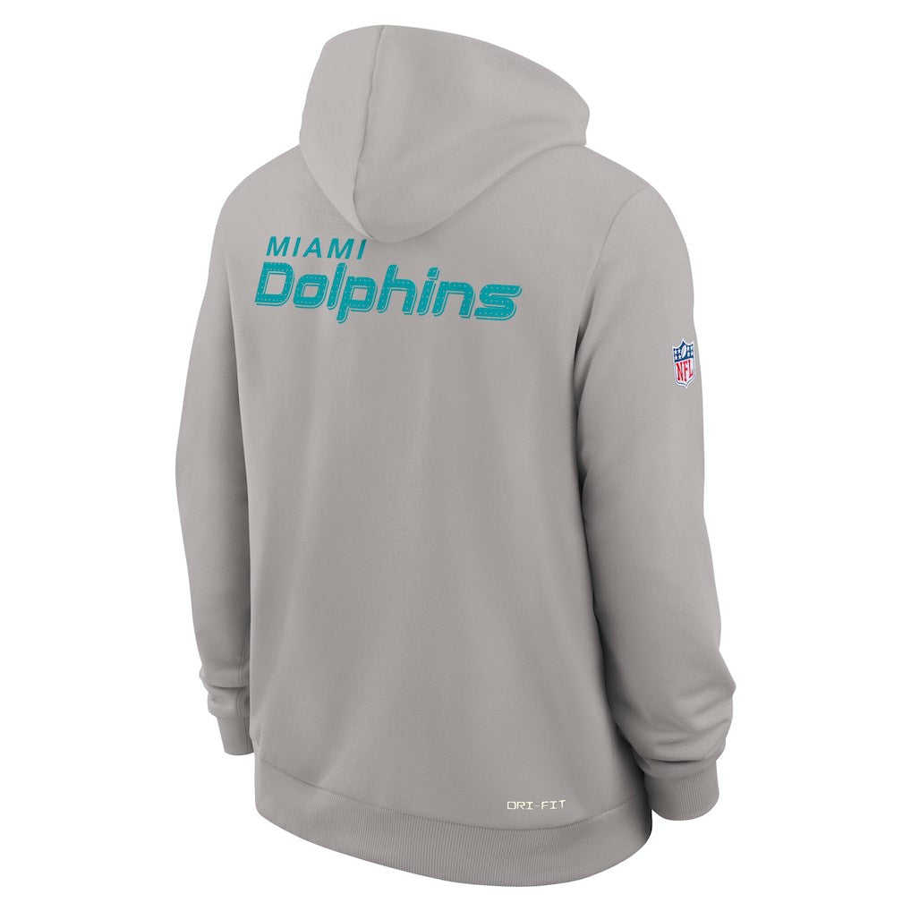 Miami Dolphins Sideline Standard Issue Initial Home Dri-FIT Hoodie Charcoal