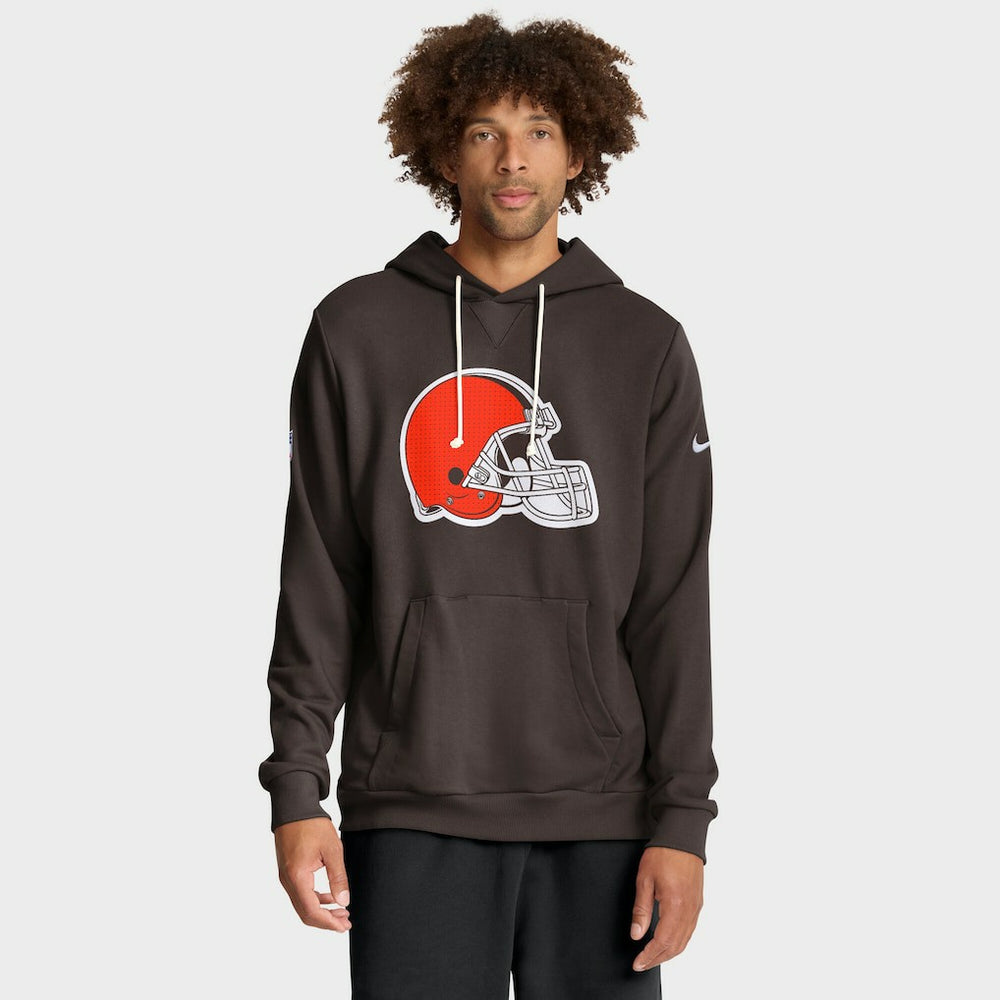 Cleveland Browns Sideline Standard Issue Initial Home Dri-FIT Hoodie Brown