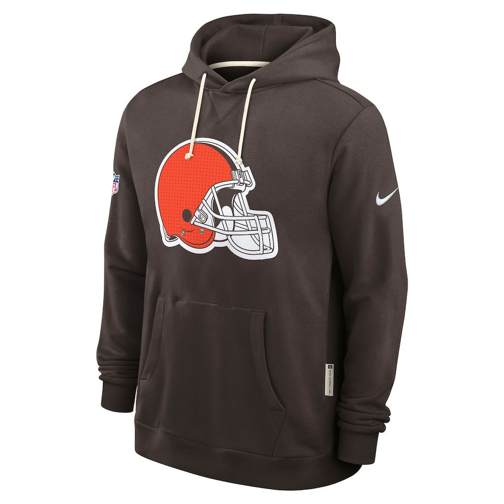 Cleveland Browns Sideline Standard Issue Initial Home Dri-FIT Hoodie Brown