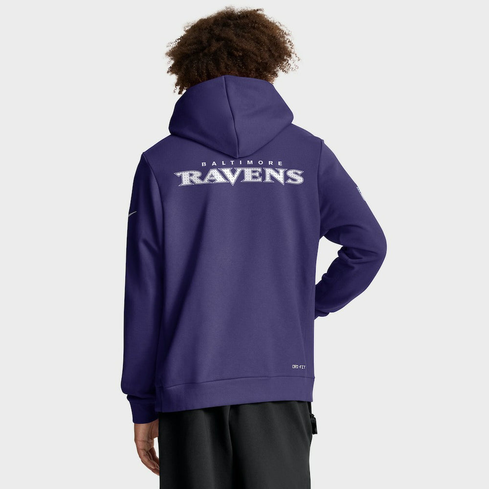 Baltimore Ravens Sideline Standard Issue Initial Home Dri-FIT Hoodie Purple