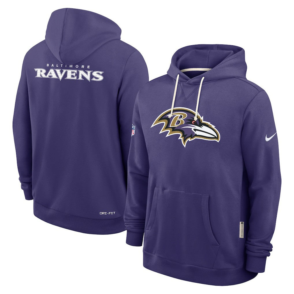 Baltimore Ravens Sideline Standard Issue Initial Home Dri-FIT Hoodie Purple