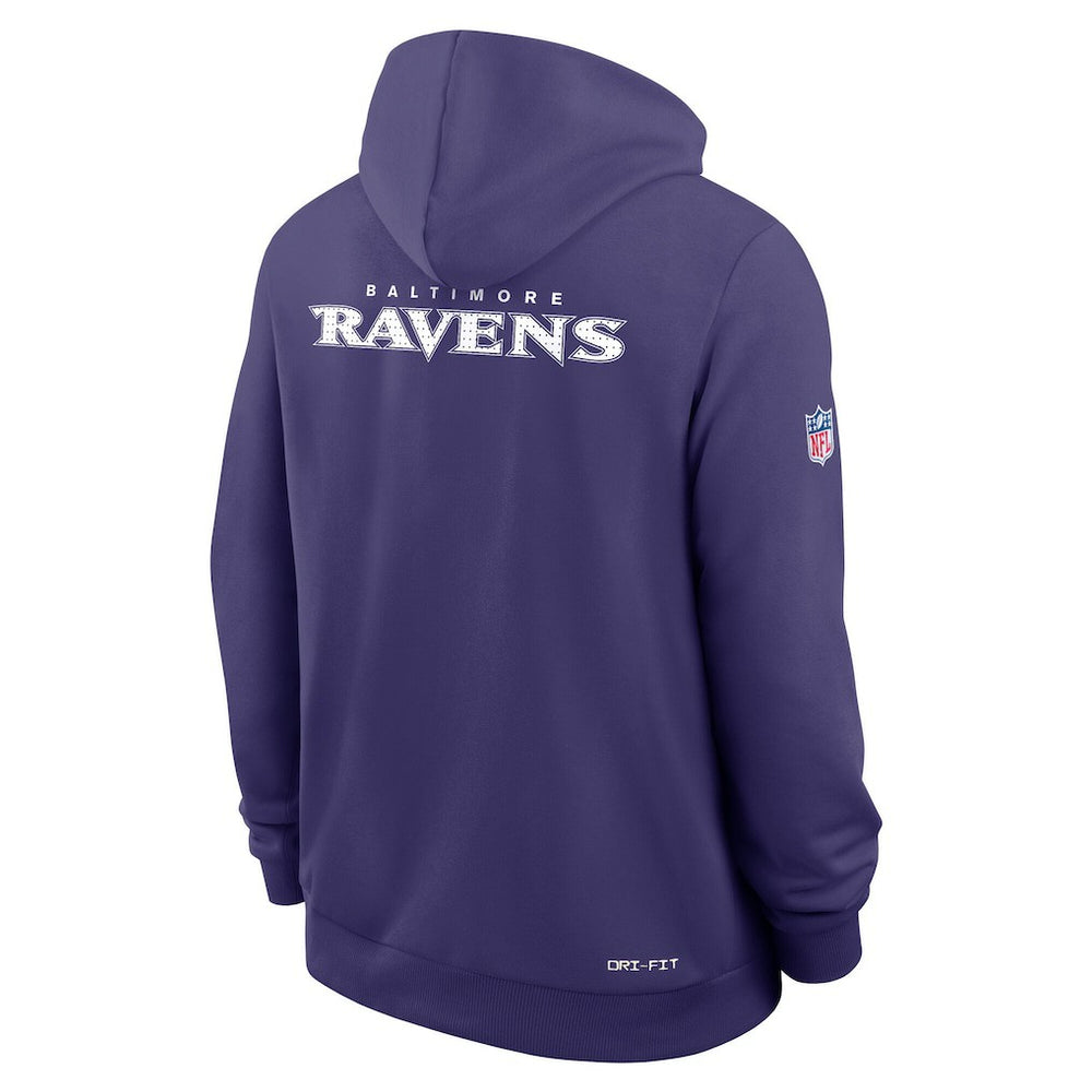 Baltimore Ravens Sideline Standard Issue Initial Home Dri-FIT Hoodie Purple