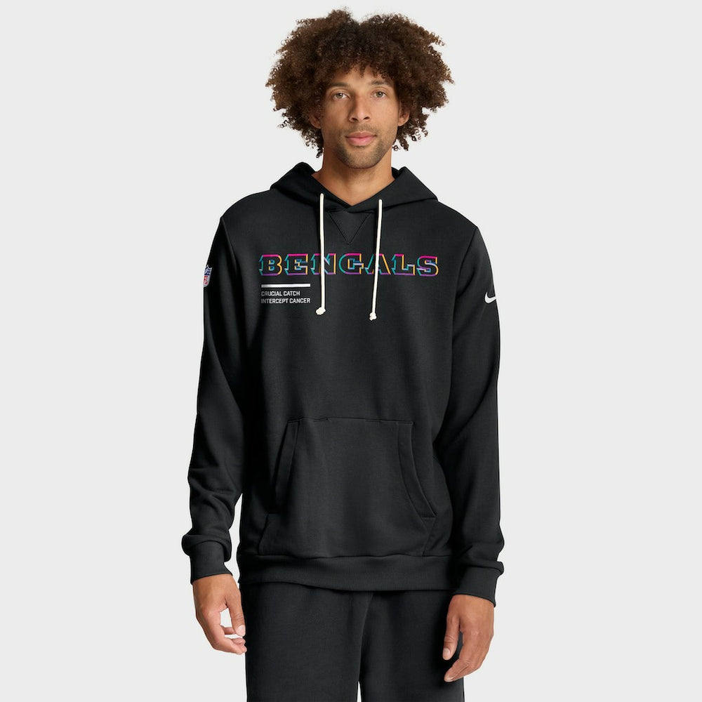 Cincinnati Bengals 2025 NFL Crucial Catch Sideline Standard Issue Dri-FIT Hoodie Black